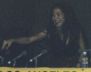 Michelle greeting a fan