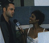Vince talking to Lisa Canning